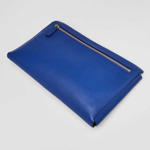 Givenchy Blue Leather Shark Medium Clutch Bag - Picture 2 of 12